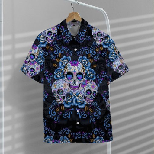 Gearhuman 3D Sugar Skull Hawaii Shirt ZZ2406211 Short Sleeve Shirt