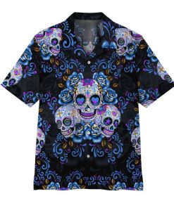 Gearhuman 3D Sugar Skull Hawaii Shirt ZZ2406211 Short Sleeve Shirt Short Sleeve Shirt S 