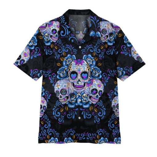 Gearhuman 3D Sugar Skull Hawaii Shirt ZZ2406211 Short Sleeve Shirt Short Sleeve Shirt S