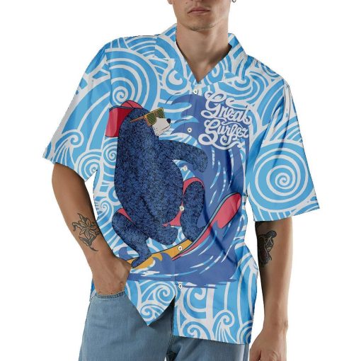 Gearhuman 3D Surfing Bear Hawaii Shirt ZK2705215 Hawai Shirt