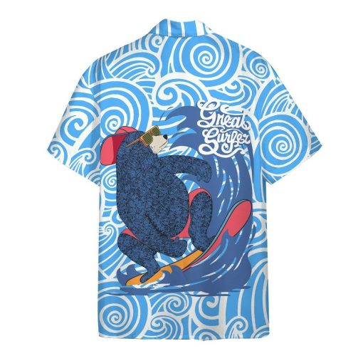 Gearhuman 3D Surfing Bear Hawaii Shirt ZK2705215 Hawai Shirt