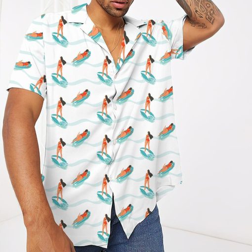 Gearhuman 3D Surfing Girl Hawaii Shirt ZK3105216 Hawai Shirt