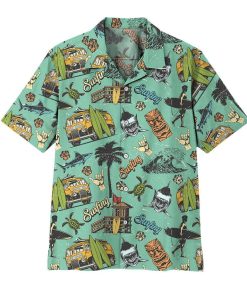 Gearhuman 3D Surfing Time Hawaii Shirt ZK3105219 Hawai Shirt Short Sleeve Shirt S 