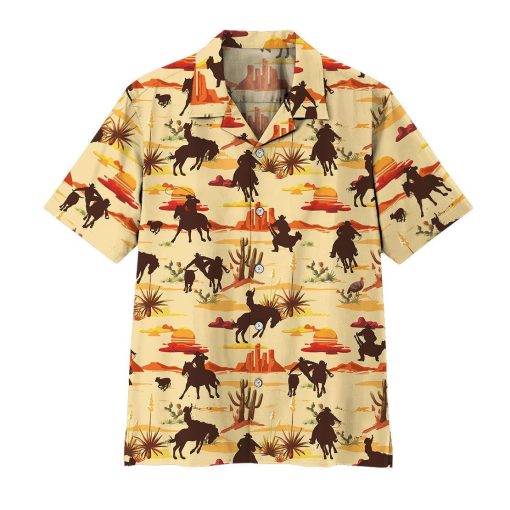 Gearhuman 3D Team Roping Desert Hawaii Shirt ZK2506218 Short Sleeve Shirt Short Sleeve Shirt S