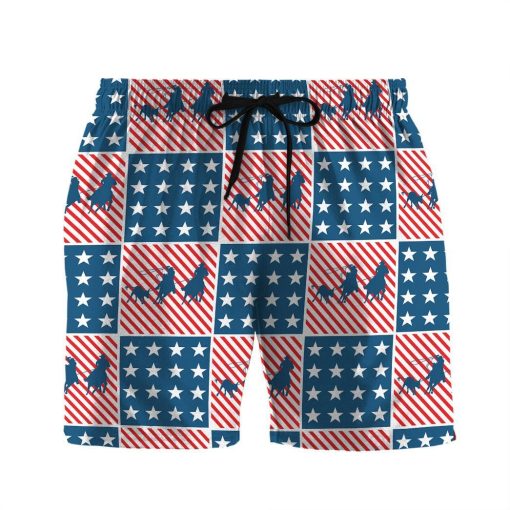 Gearhuman 3D Team Roping Hawaii Shirt ZK2506211 Short Sleeve Shirt Beach Shorts S