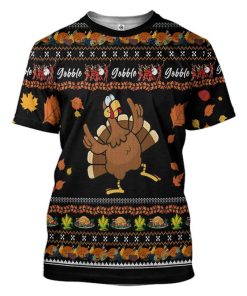 Gearhuman 3D Thanksgiving Turkey Ugly Sweaters Custom Tshirt Apparel GV06108 3D T-shirt T-Shirt S 