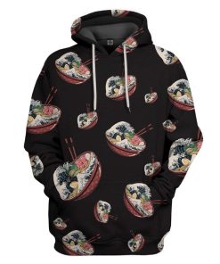 Gearhuman 3D The Great Wave of Ramen Custom Fleece Hoodie Apparel GW09041 3D Custom Fleece Hoodies Hoodie S 