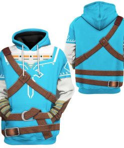 Gearhuman 3D The Legend Of Zelda Link BOTW Cosplay Custom Tshirt Hoodie Apparel GK21014 3D Apparel 
