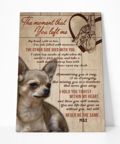 Gearhuman 3D The Moment That You Left Me Chihuahua Custom Name Canvas GB28013 Canvas 1 Piece Non Frame M