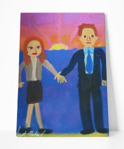 Gearhuman 3D The Office Jim And Pam Painting Custom canvas GW03096 Canvas Cotton 1 Piece - Portrait Medium 
