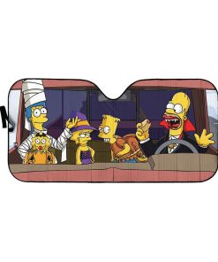 Gearhuman 3D The Simpsons Halloween Custom Car Auto Sunshade GW26088 Auto Sunshade 57''x27.5'' 