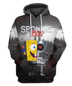 Gearhuman 3D The Spongebob Terminator Custom Hoodie Apparel GL22052 3D Custom Fleece Hoodies Hoodie S 