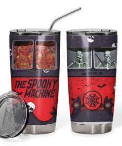 Gearhuman 3D The Spooky Machine Skeleton Halloween Custom Design Vacuum Insulated Tumbler GV27082 Tumbler Short 20oz 