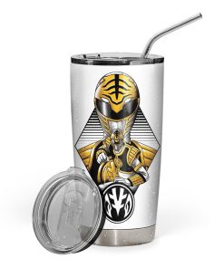 Gearhuman 3D The White Power Ranger Custom Design Vacuum Insulated Tumbler GL250811 Tumbler 20oz 