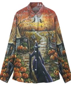 Gearhuman 3D The Witch Linen Shirt for Women GH29096 Linen Shirt Linen Shirt S 