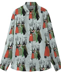 Gearhuman 3D The Witcher Linen Shirt For Woman GV300919 Linen Shirt Linen Shirt S 