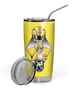 Gearhuman 3D The Yellow Power Ranger Custom Design Vacuum Insulated Tumbler GL25088 Tumbler 20oz 