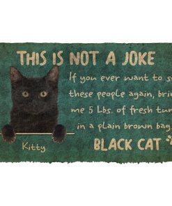 Gearhuman 3D This Is Not A Joke Black Cat Custom Doormat GB28012 Doormat Doormat S(15,8''x23,6'')