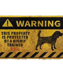 Gearhuman 3D This Property Is Protected By A Highly Trained Beagle Doormat ZK03062110 Doormat Doormat S(15,8inchx23,6inch) 