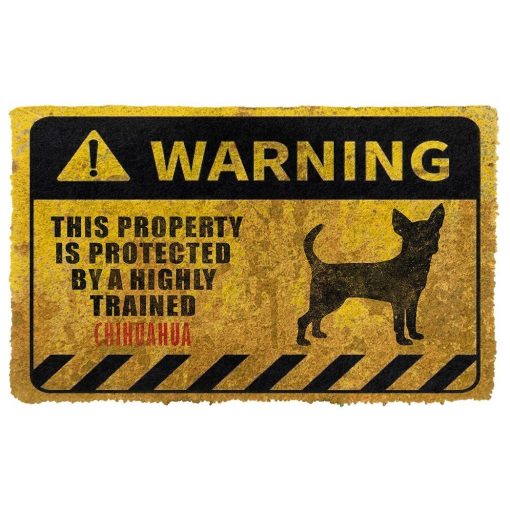 Gearhuman 3D This Property Is Protected By A Highly Trained Chihuahua Doormat ZK0306219 Doormat Doormat S(15,8inchx23,6inch)