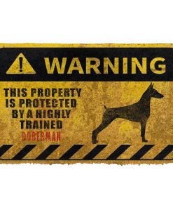 Gearhuman 3D This Property Is Protected By A Highly Trained Doberman Doormat ZK0306212 Doormat Doormat S(15,8inchx23,6inch) 