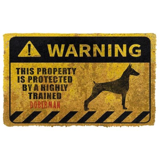 Gearhuman 3D This Property Is Protected By A Highly Trained Doberman Doormat ZK0306212 Doormat Doormat S(15,8inchx23,6inch)