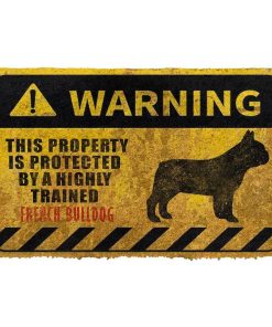 Gearhuman 3D This Property Is Protected By A Highly Trained French Bulldog Doormat ZK0306216 Doormat Doormat S(15,8inchx23,6inch) 