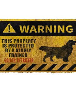 Gearhuman 3D This Property Is Protected By A Highly Trained Golden Retriever Doormat ZK0306218 Doormat Doormat S(15,8inchx23,6inch) 