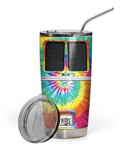 Gearhuman 3D Tie-Dye Hippie Van Custom Design Vacuum Insulated Tumbler GV030914 Tumbler 20oz 