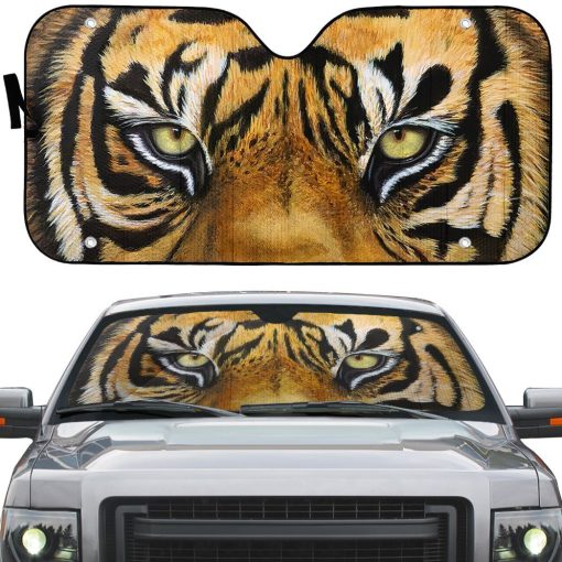 Gearhuman 3D Tiger Eyes Car Sunshade ZK3006211 Auto Sunshade