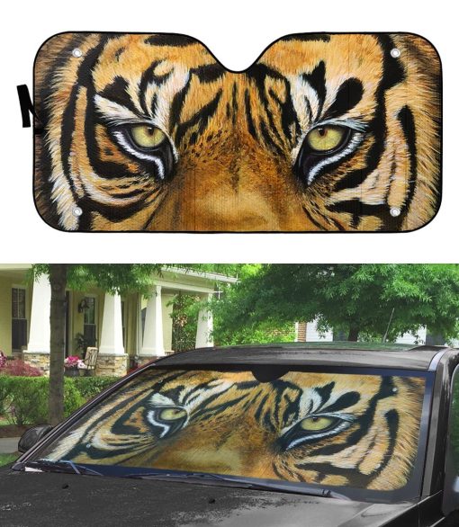 Gearhuman 3D Tiger Eyes Car Sunshade ZK3006211 Auto Sunshade