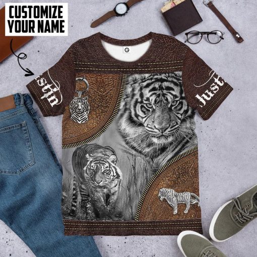 Gearhuman 3D Tiger Leather Custom Name Tshirt Hoodie Apparel GB26017 3D Apparel