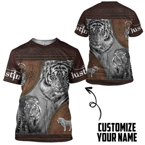 Gearhuman 3D Tiger Leather Custom Name Tshirt Hoodie Apparel GB26017 3D Apparel