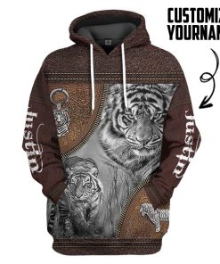 Gearhuman 3D Tiger Leather Custom Name Tshirt Hoodie Apparel GB26017 3D Apparel Hoodie S