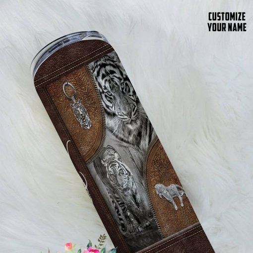 Gearhuman 3D Tiger Leather Custom Name Tumbler GB26014 Tumbler