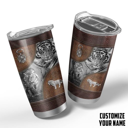 Gearhuman 3D Tiger Leather Custom Name Tumbler GB26014 Tumbler