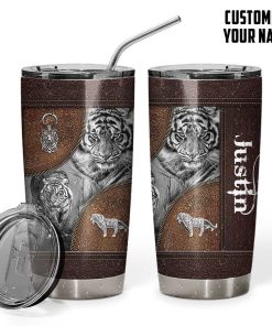 Gearhuman 3D Tiger Leather Custom Name Tumbler GB26014 Tumbler