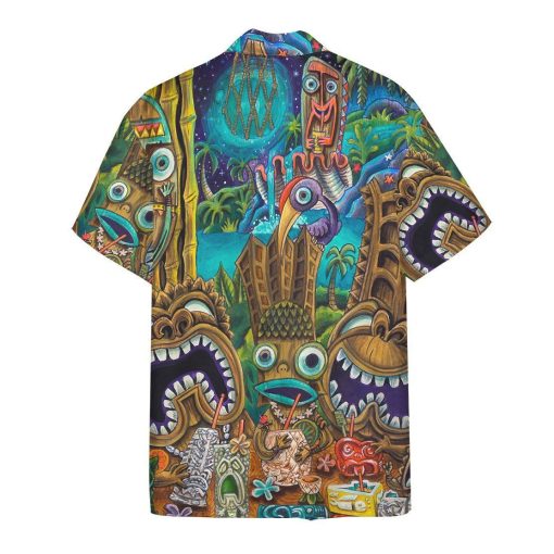Gearhuman 3D Tiki At Jungle Night Hawaii Shirt ZK1406219 Short Sleeve Shirt