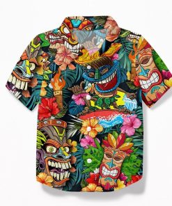 Gearhuman 3D Tiki Tiki Awesome Kid Hawaii Shirt ZK17062110 Kid Hawaii Shirt Kid Hawaii Shirt XS 