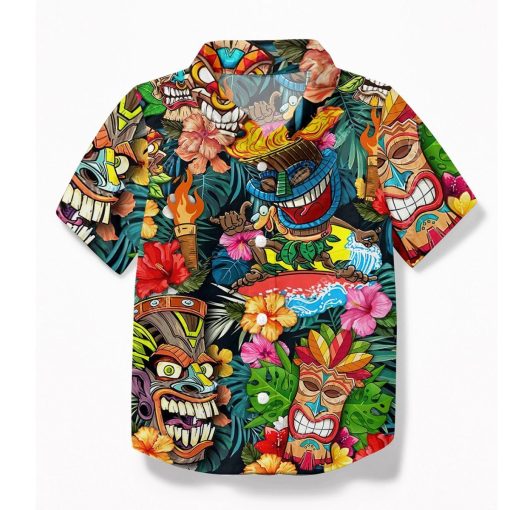 Gearhuman 3D Tiki Tiki Awesome Kid Hawaii Shirt ZK17062110 Kid Hawaii Shirt Kid Hawaii Shirt XS