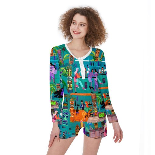 Gearhuman 3D Tiki Tiki Chilling Time In The Big Island Women One Piece Pajamas 2 Gearhuman 3D Tiki Tiki Chilling Time In The Big Island Women One Piece Pajamas ZK0207217 One piece women pajamas