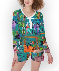 Gearhuman 3D Tiki Tiki Chilling Time In The Big Island Women One Piece Pajamas ZK0207217 One piece women pajamas One piece women pajamas S