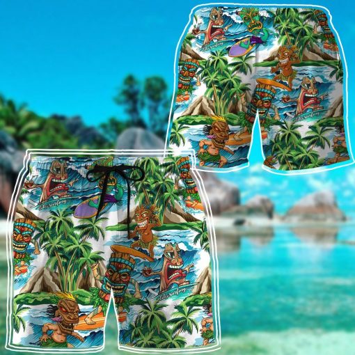 Gearhuman 3D Tiki Tiki Surfing Beach Shorts ZZ2506252 Men Shorts