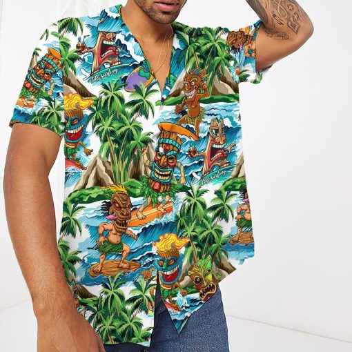 Gearhuman 3D Tiki Tiki Surfing Hawaii Shirt ZZ2506211 Short Sleeve Shirt