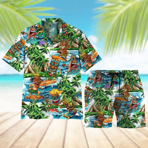 Gearhuman 3D Tiki Tiki Surfing Hawaii Shirt ZZ2506211 Short Sleeve Shirt