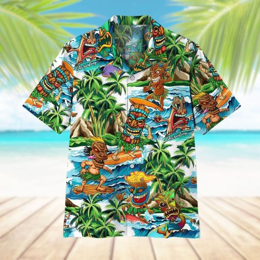 Gearhuman 3D Tiki Tiki Surfing Hawaii Shirt ZZ2506211 Short Sleeve Shirt