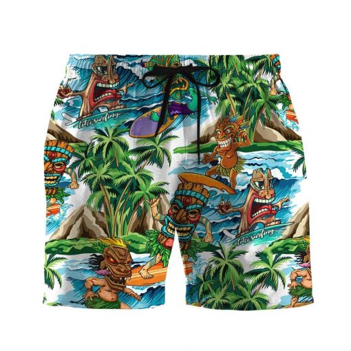 Gearhuman 3D Tiki Tiki Surfing Hawaii Shirt ZZ2506211 Short Sleeve Shirt Beach Shorts S