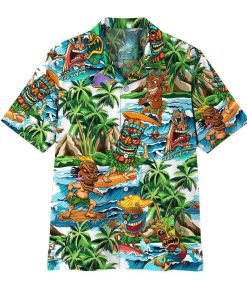 Gearhuman 3D Tiki Tiki Surfing Hawaii Shirt ZZ2506211 Short Sleeve Shirt Short Sleeve Shirt S 
