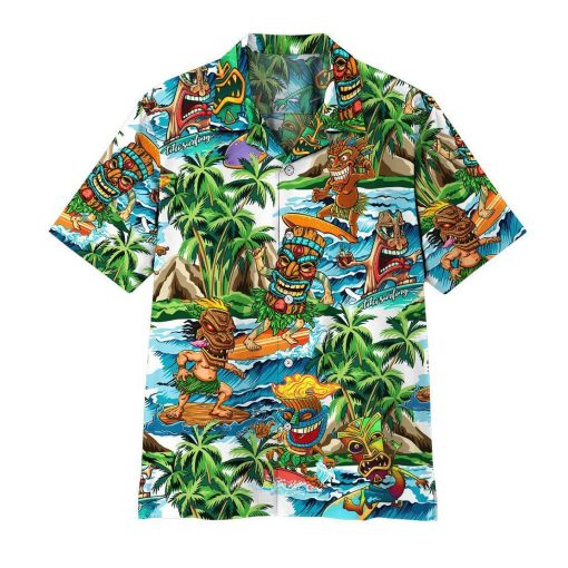 Gearhuman 3D Tiki Tiki Surfing Hawaii Shirt ZZ2506211 Short Sleeve Shirt Short Sleeve Shirt S