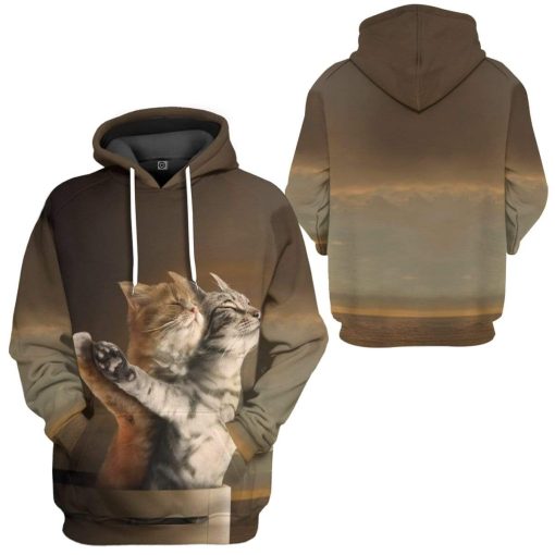 Gearhuman 3D Titanic Cat Custom Hoodie Apparel GN170816 3D Custom Fleece Hoodies